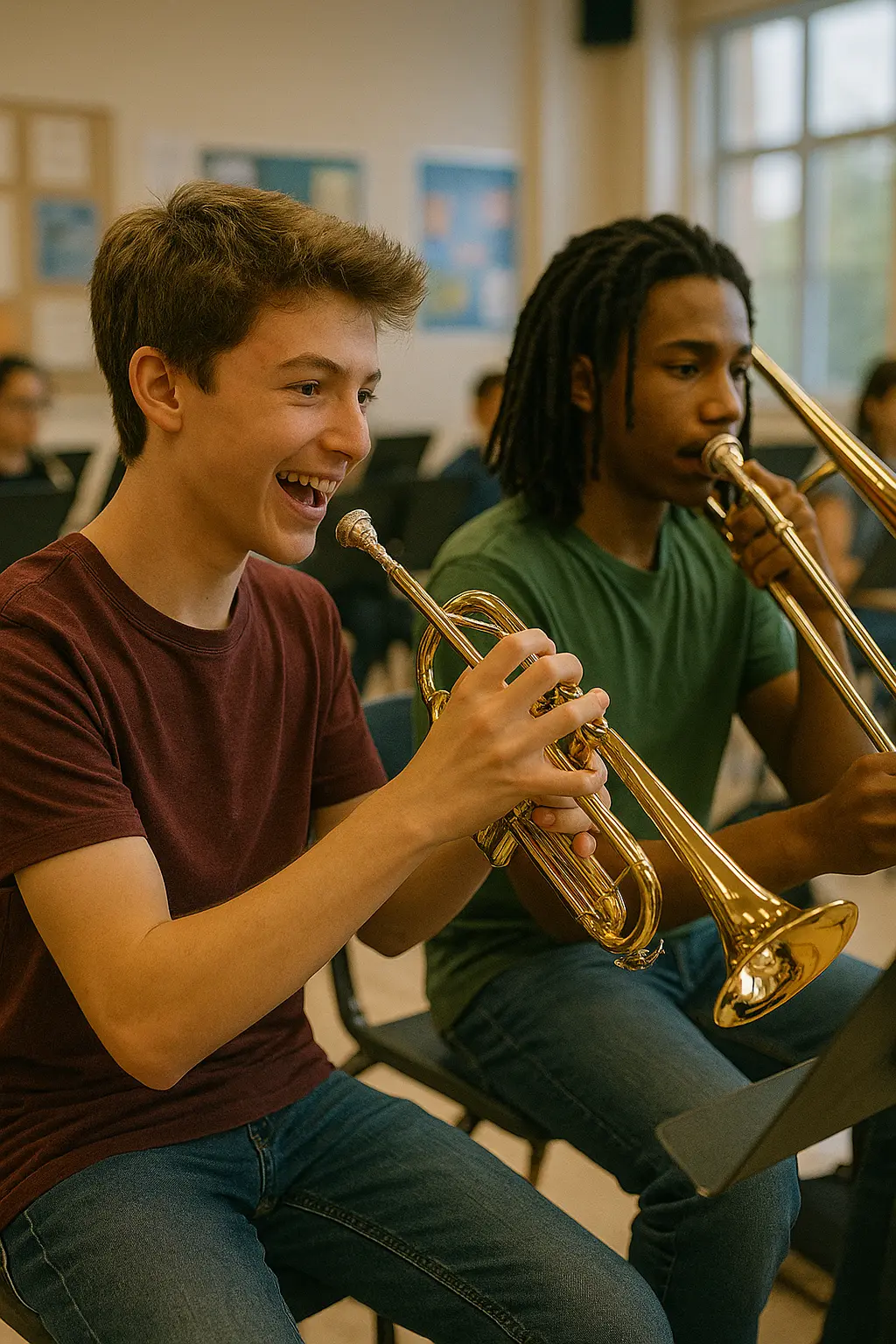 Students practicing together in ensemble