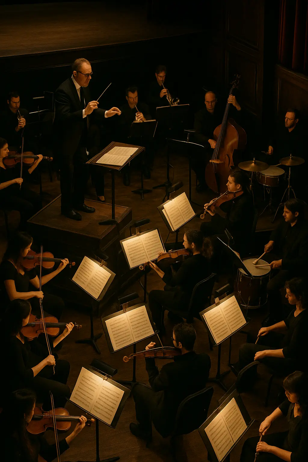 Professional Broadway orchestra performing